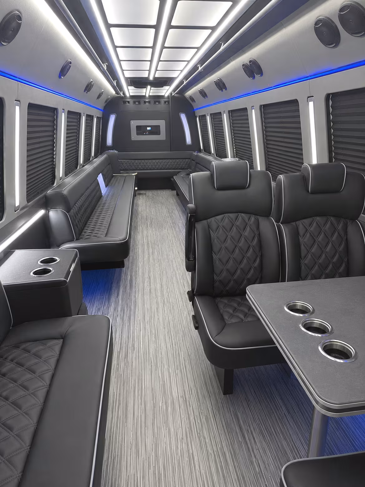 mcallen 25 passenger party bus inside
