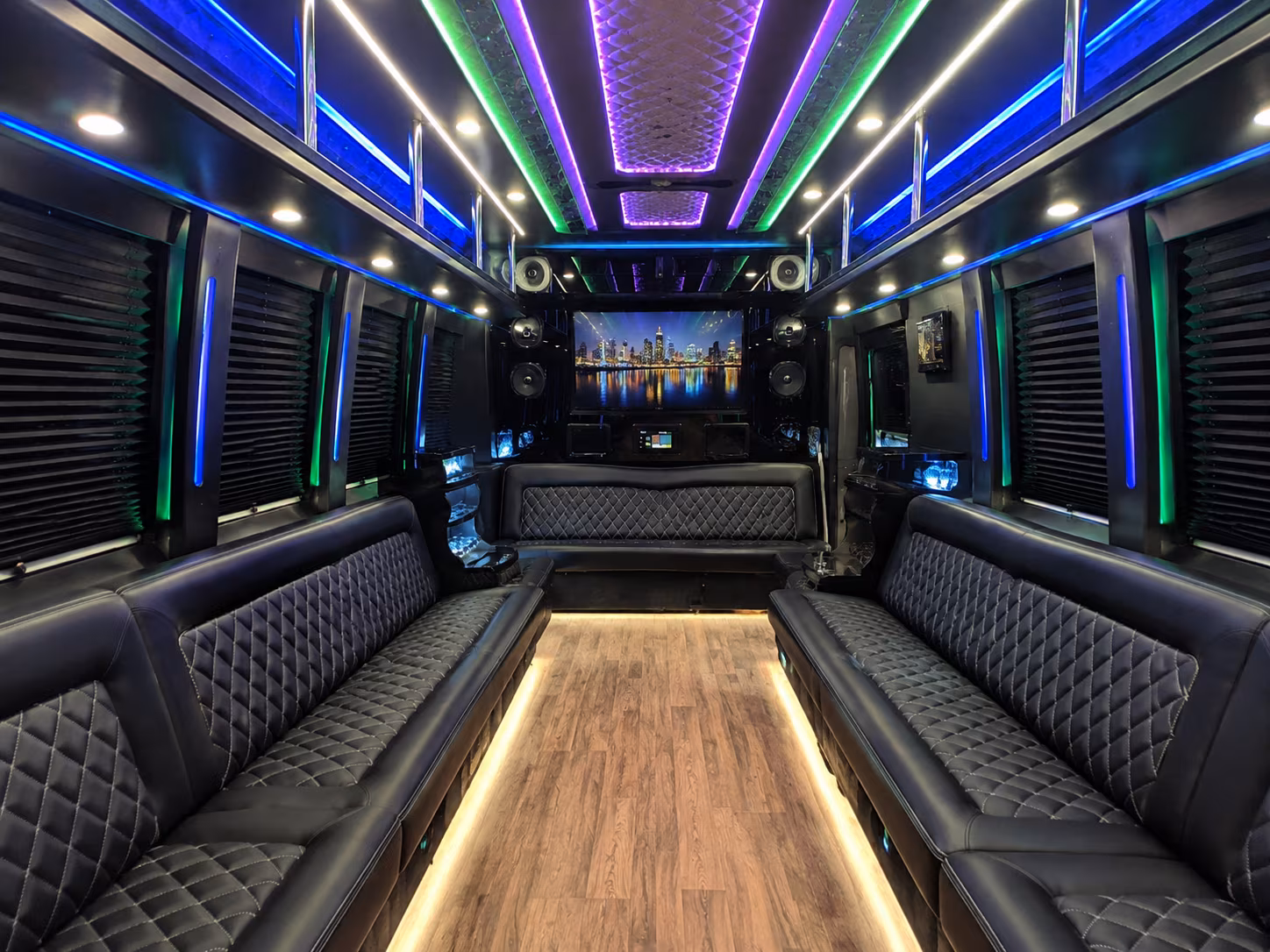 mcallen 25 passenger party bus interior
