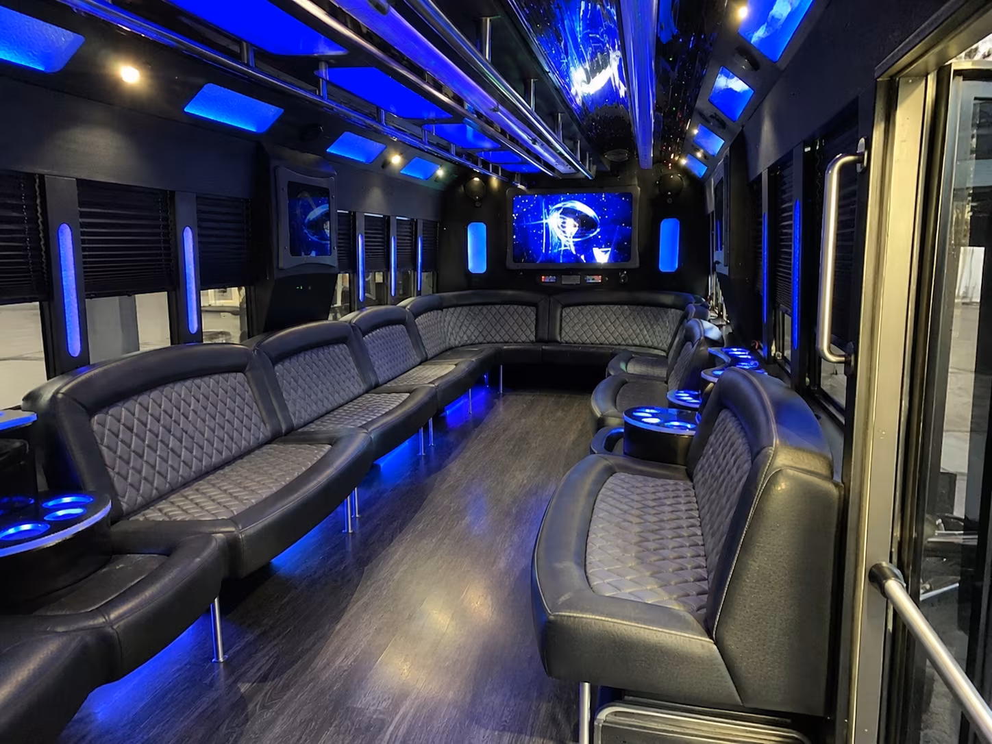 mcallen 28 passenger party bus interior