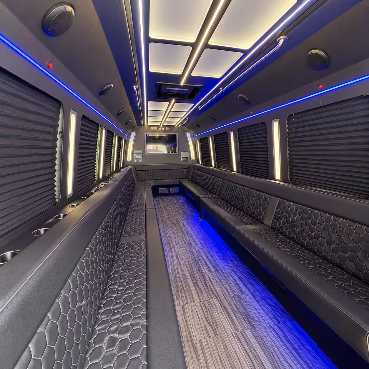 mcallen 30 passenger party bus interior