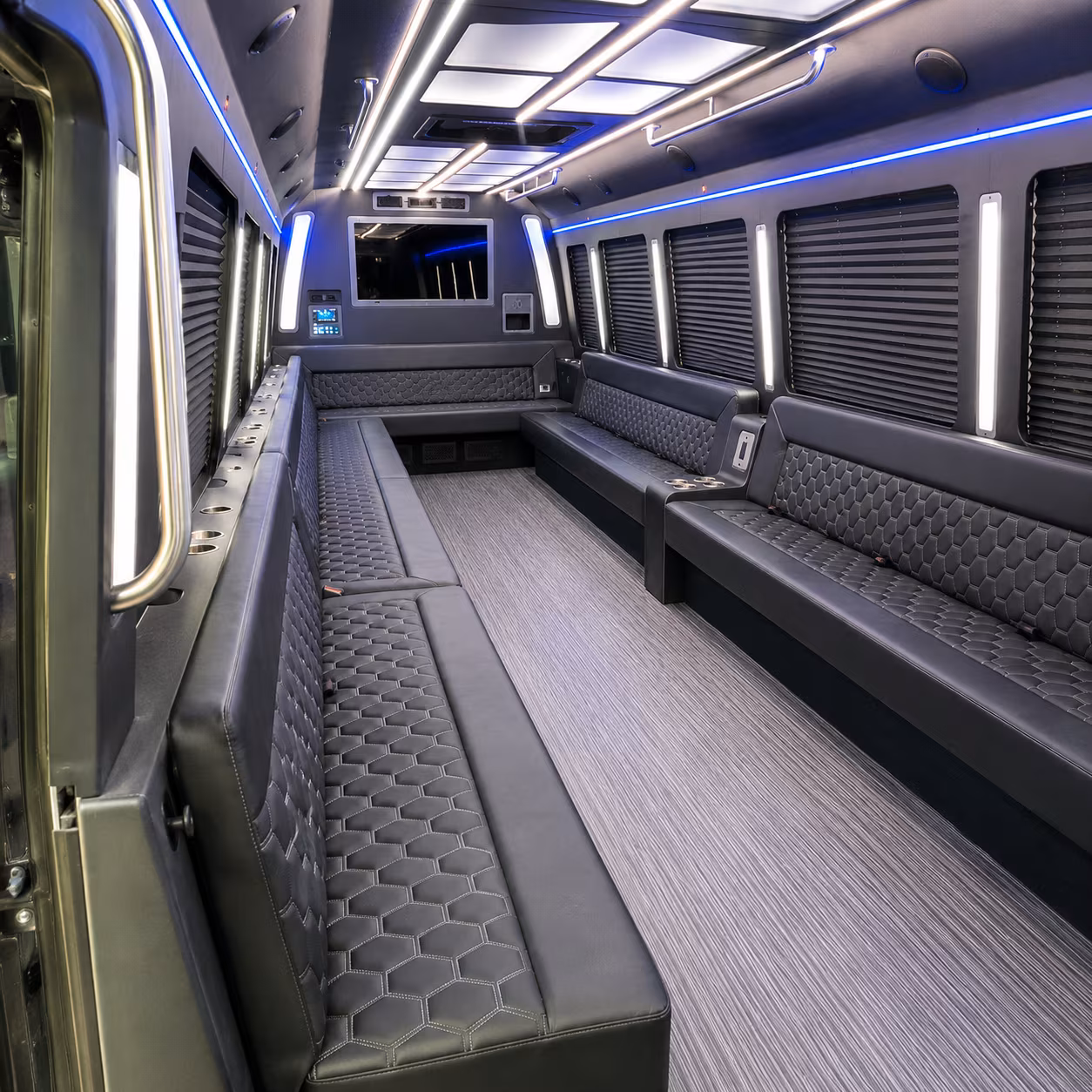 mcallen 40 passenger party bus interior