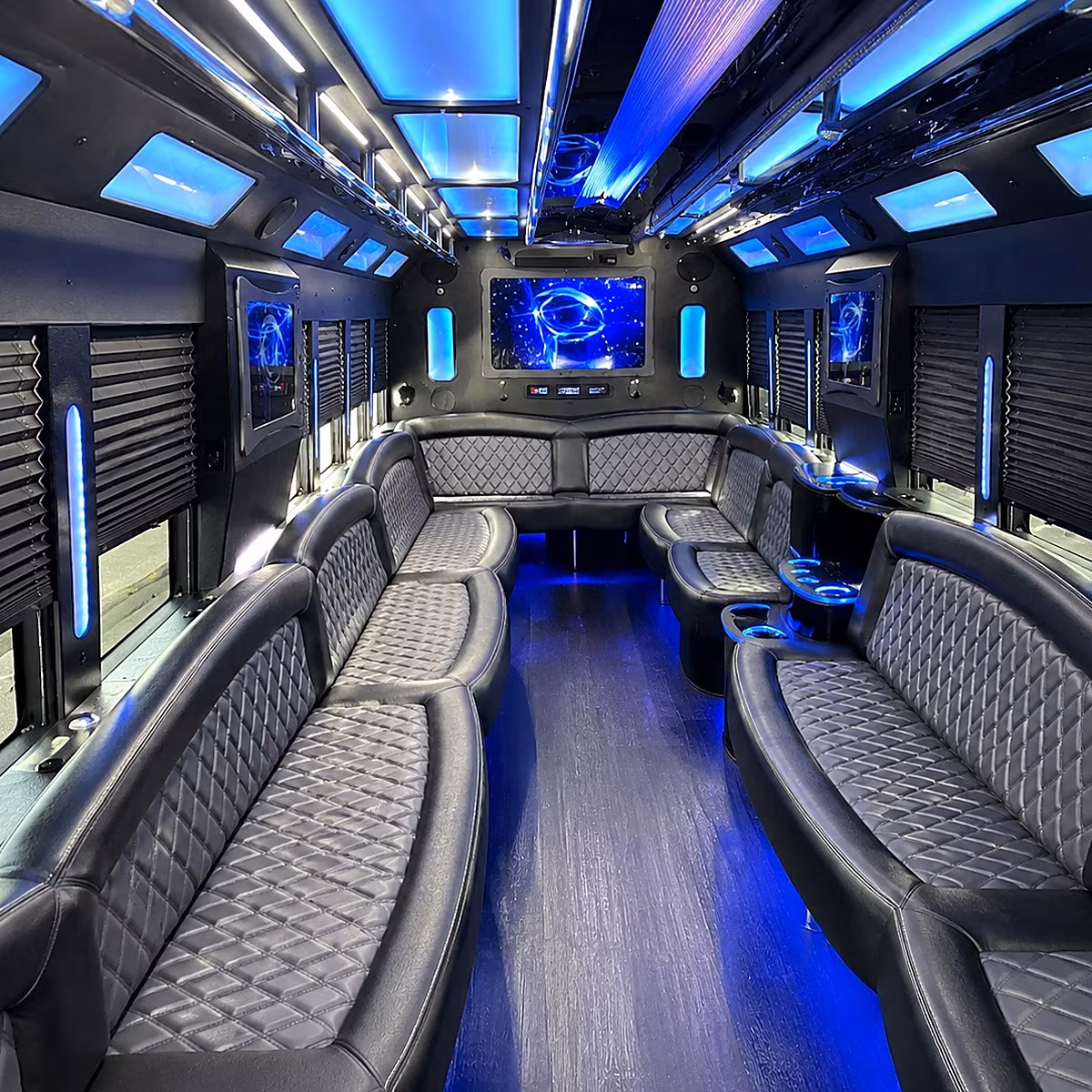 mcallen 50 passenger party bus interior